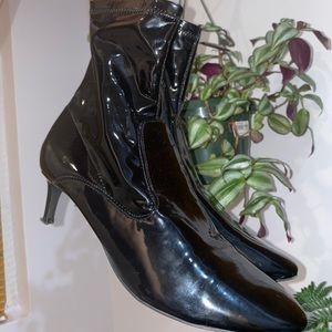 Latex sock ankle boots